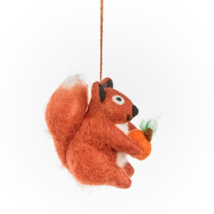 Felt So Good Handmade Felt Autumnal Seymour Squirrel Hanging Decoration