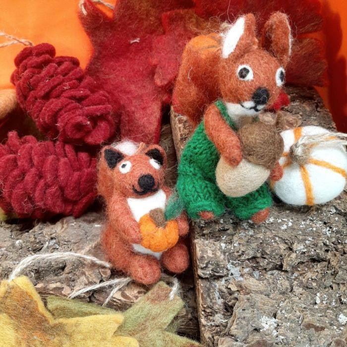 Felt So Good Handmade Felt Autumnal Seymour Squirrel Hanging Decoration