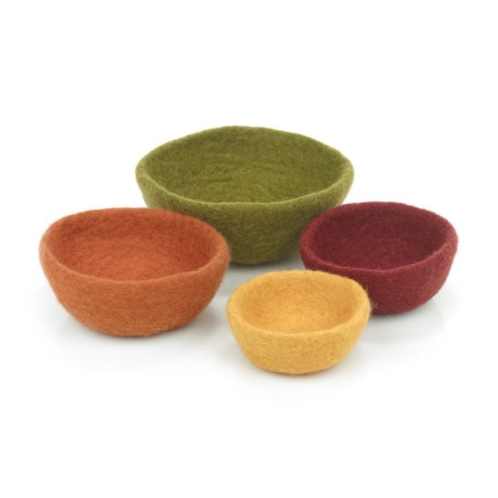 felt so good Handmade Felt Autumnal Trinket Dish Set