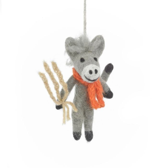 felt so good Handmade Felt Barney the Donkey Hanging Spring Decoration