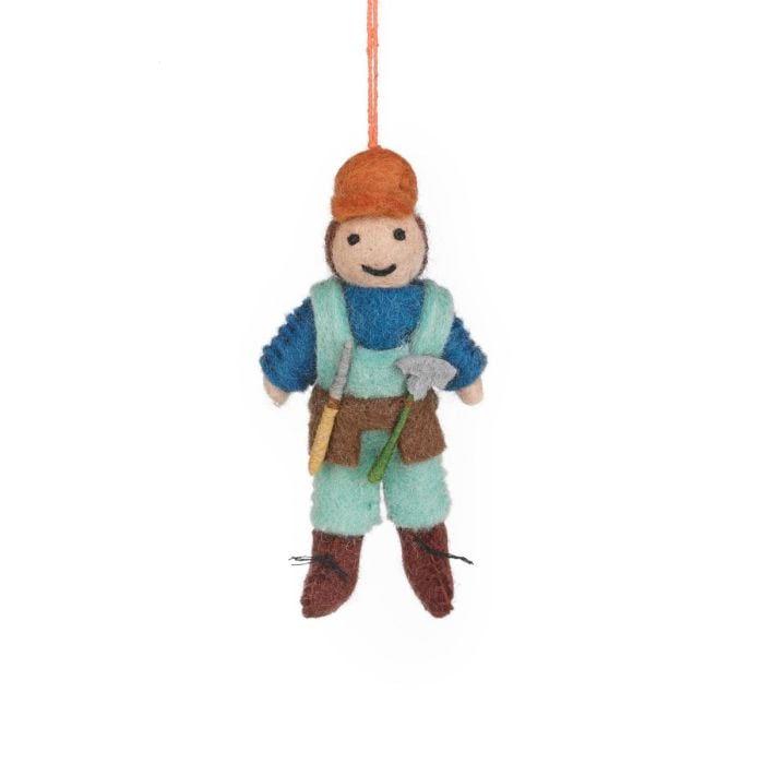 felt so good Handmade Felt Bernie the Builder Hanging Decoration
