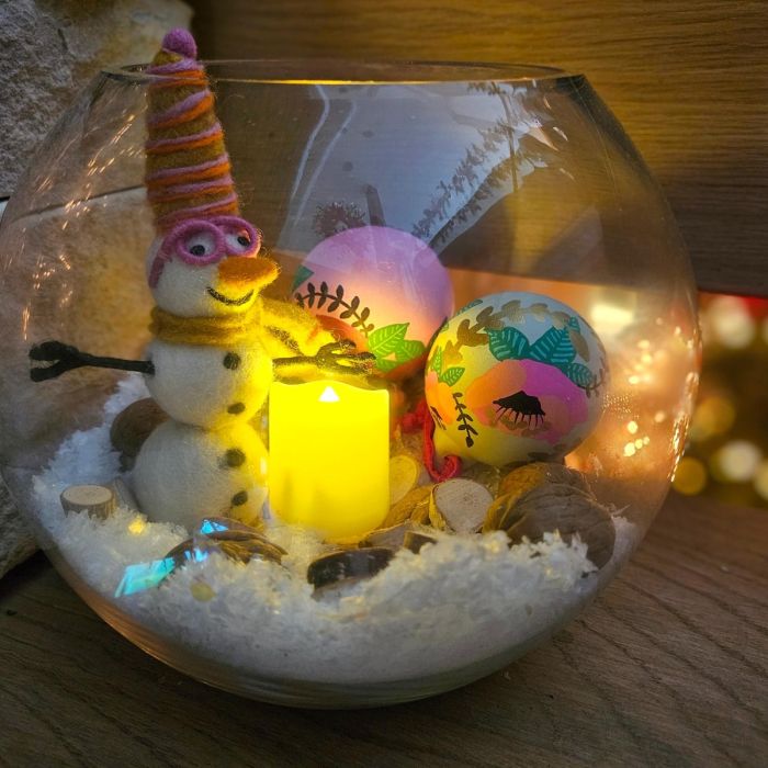 Felt So Good Handmade Felt Betty The Snowman Funky Snowman Hanging Decoration