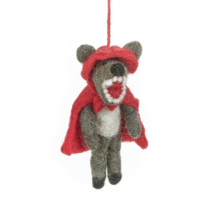 Felt So Good Handmade Felt Big Bad Wolf Hanging Decoration