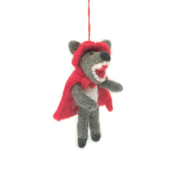 felt so good Handmade Felt Big Bad Wolf Hanging Decoration