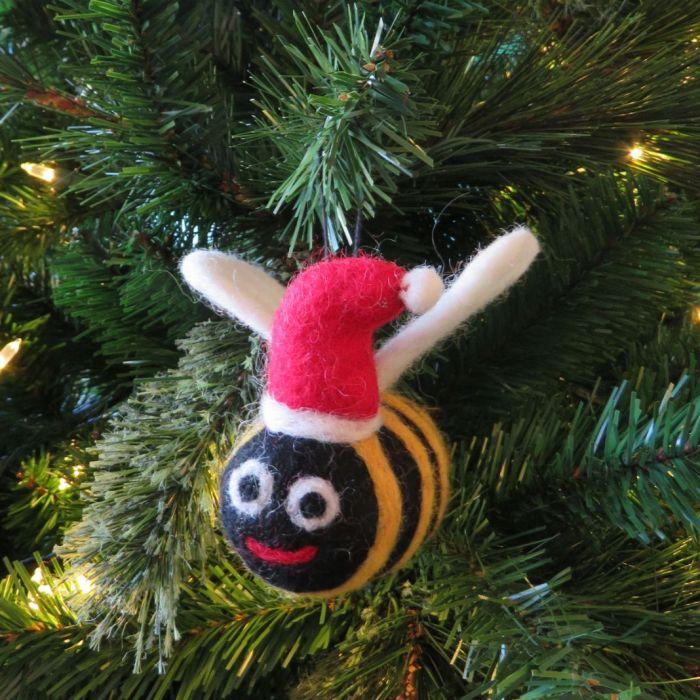 Felt So Good Handmade Felt Biodegradable Christmas Big Bumblebee Tree Hanging Decoration