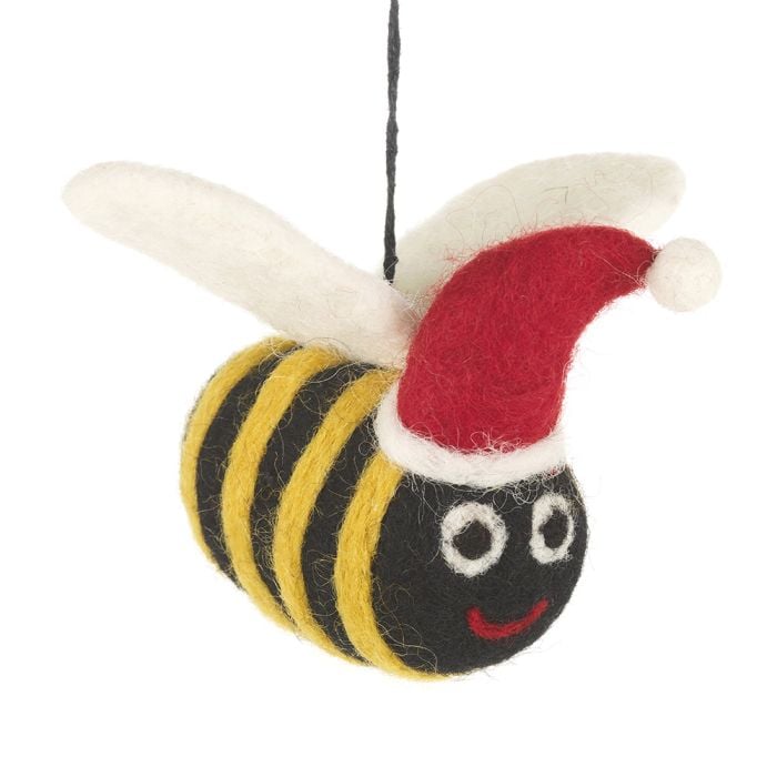 felt so good Handmade Felt Biodegradable Christmas Big Bumblebee Tree Hanging Decoration