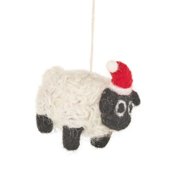 felt so good Handmade Felt Biodegradable Christmas Black Sheep Tree Hanging Decoration