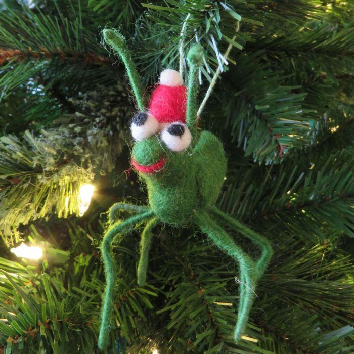 Felt So Good Handmade Felt Biodegradable Christmas Cricket Tree Hanging Decoration