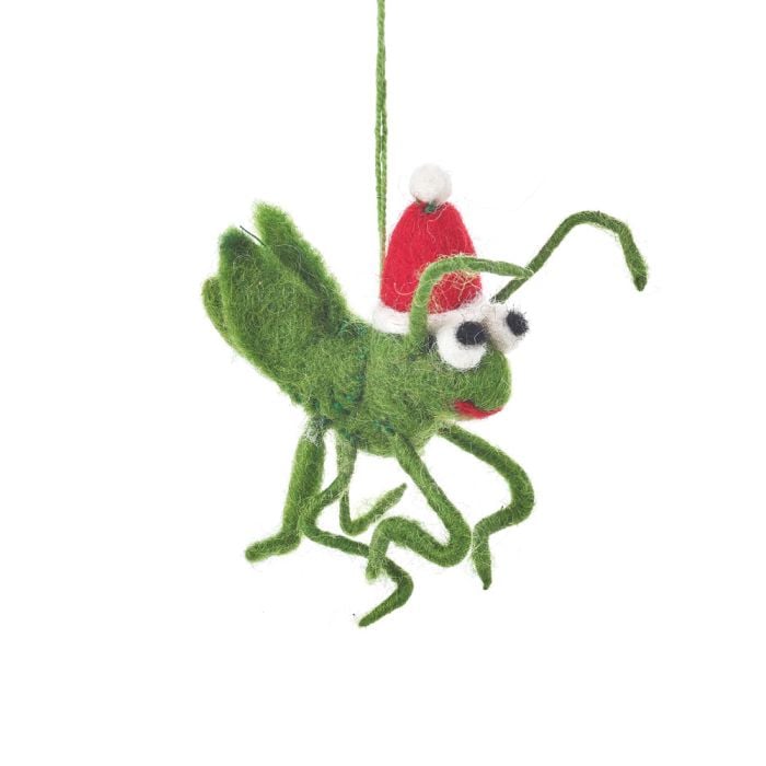 felt so good Handmade Felt Biodegradable Christmas Cricket Tree Hanging Decoration