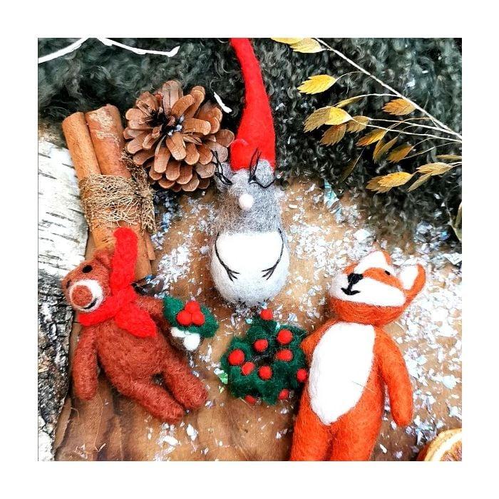Felt So Good Handmade Felt Biodegradable Christmas Little Fella Hanging Decoration