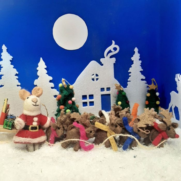 Felt So Good Handmade Felt Biodegradable Christmas Mrs Santa Paws Hanging Decoration