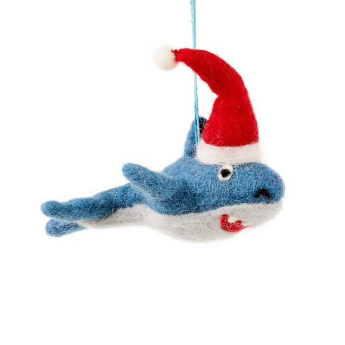 felt so good Handmade Felt Biodegradable Christmas Santa Jaws Hanging Decoration