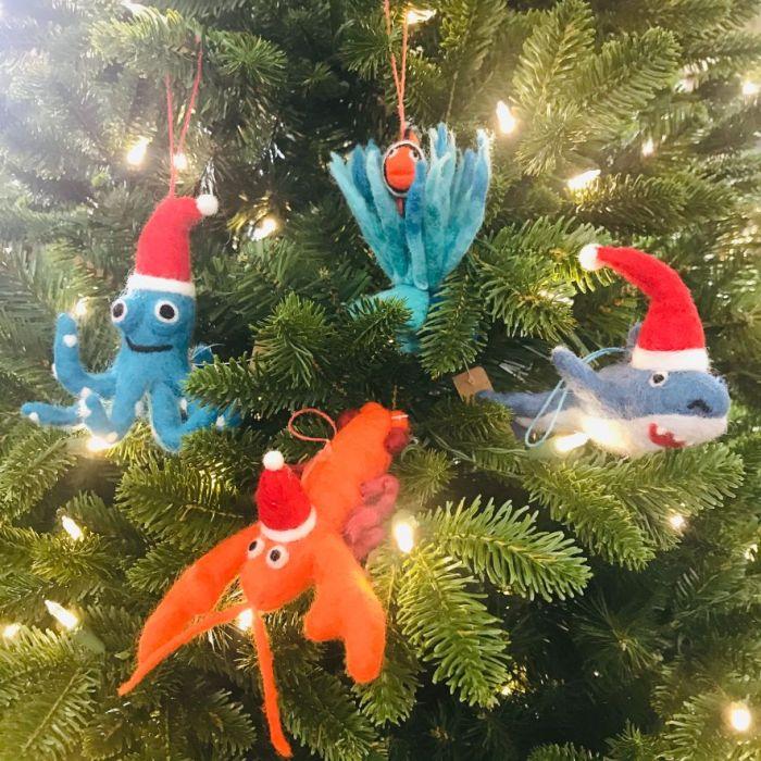 Felt So Good Handmade Felt Biodegradable Festive Lobster Tree Hanging Decoration
