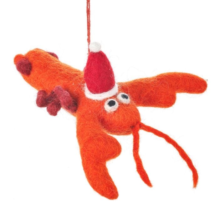 felt so good Handmade Felt Biodegradable Festive Lobster Tree Hanging Decoration