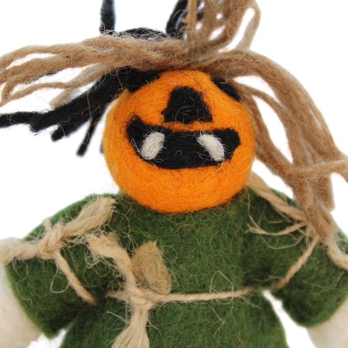 felt so good Handmade Felt Biodegradable Hanging Pumpkin Scarecrow Halloweeen Decoration