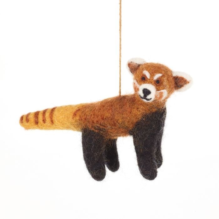 felt so good Handmade Felt Biodegradable Hanging Red Panda Safari Decoration