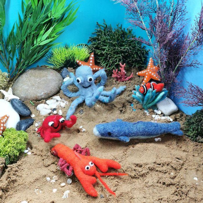 Felt So Good Handmade Felt Biodegradable The Big Blue Hanging Whale Decoration