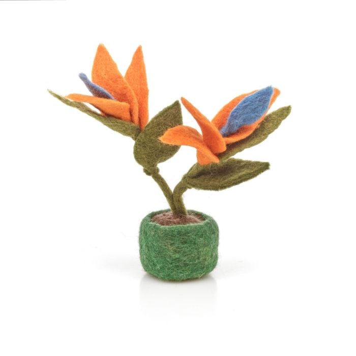 felt so good Handmade Felt Bird of Paradise Standing Plant Decoration