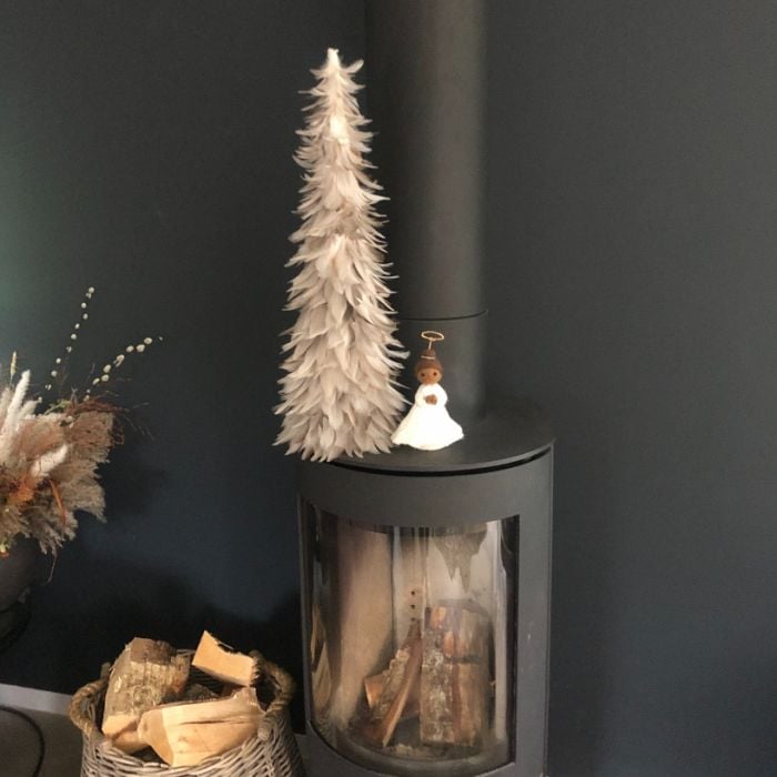 Felt So Good Handmade Felt Black Christmas Angel Tree Topper Decoration