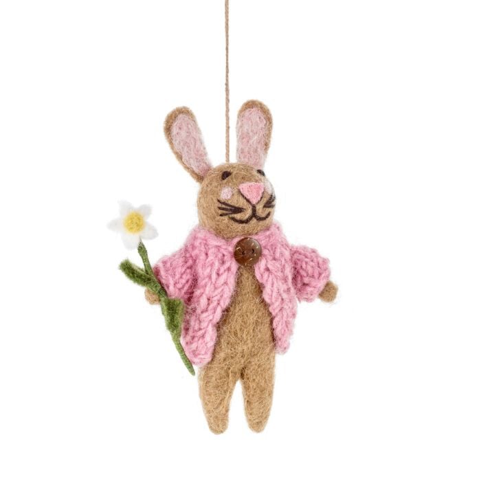 felt so good Handmade Felt Blossom the Bunny Easter Hanging Decoration
