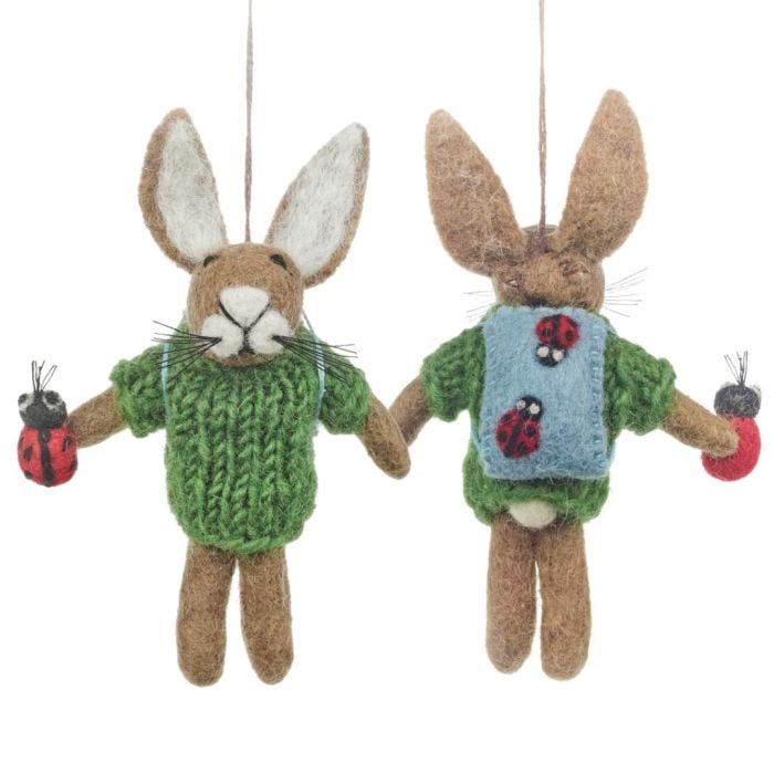 felt so good Handmade Felt Bobby Ladybird Hare Decoration