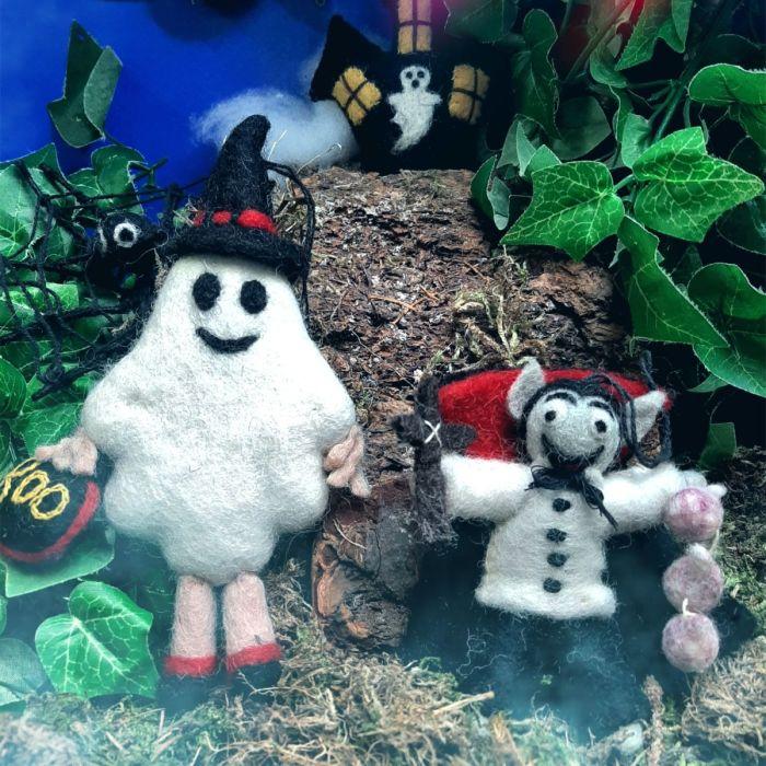 Felt So Good Handmade Felt Boo-Dini The Ghost Hanging Halloween Decorations