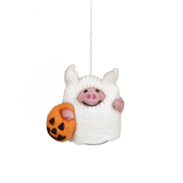 felt so good Handmade Felt Boo Pig Hanging Halloween Decoration