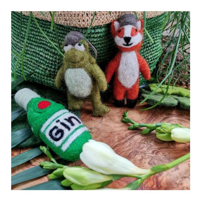 Felt So Good Handmade Felt Bottle Of Gin Hanging Decoration