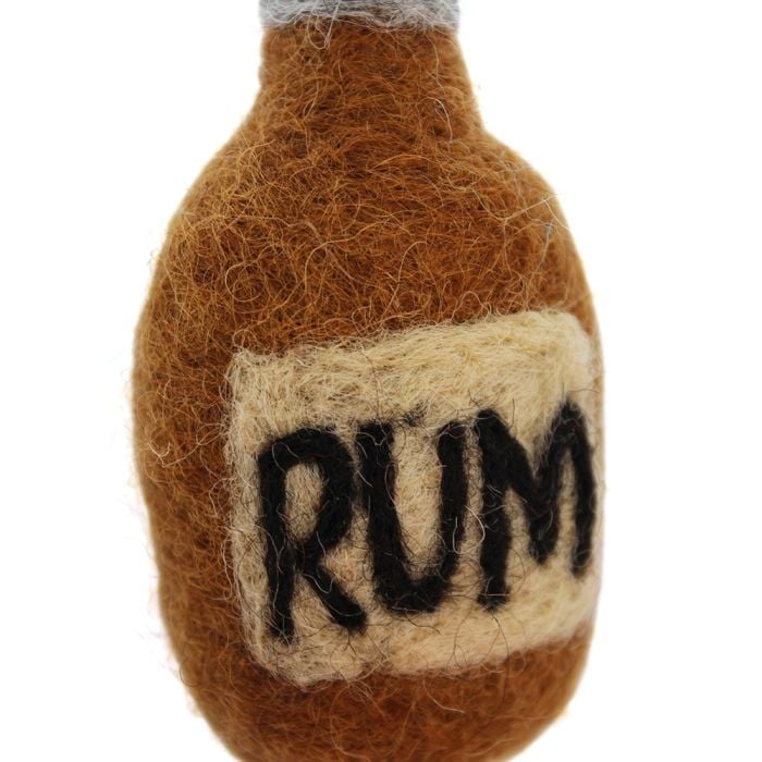 Felt So Good Handmade Felt Bottle Of Rum Hanging Decoration