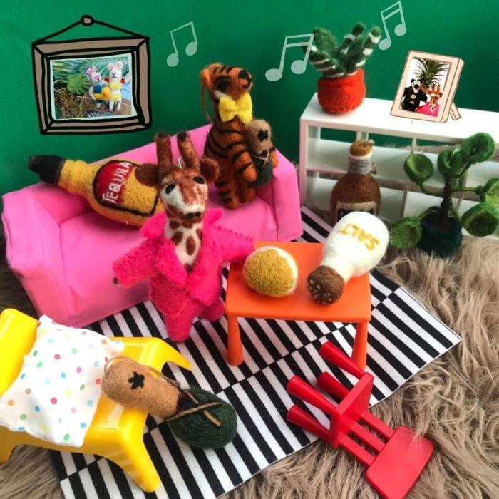 Felt So Good Handmade Felt Bottle Of Rum Hanging Decoration