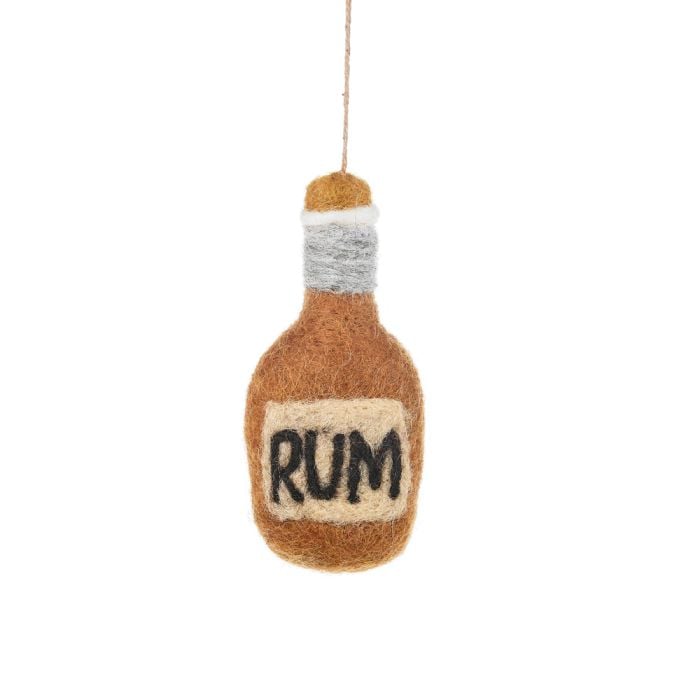 felt so good Handmade Felt Bottle of Rum Hanging Decoration
