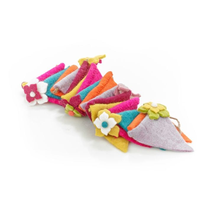 Felt So Good Handmade Felt Bright Blooms Bunting 200cm Garland Home Decoration
