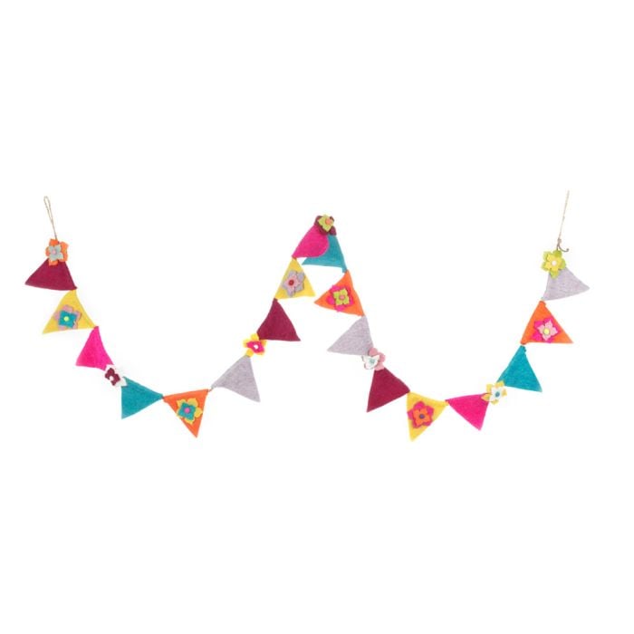 felt so good Handmade Felt Bright Blooms Bunting 200cm Garland Home Decoration
