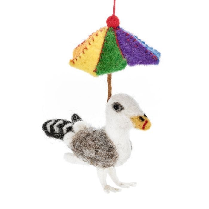 felt so good Handmade Felt British Summer Seagull Hanging Decoration