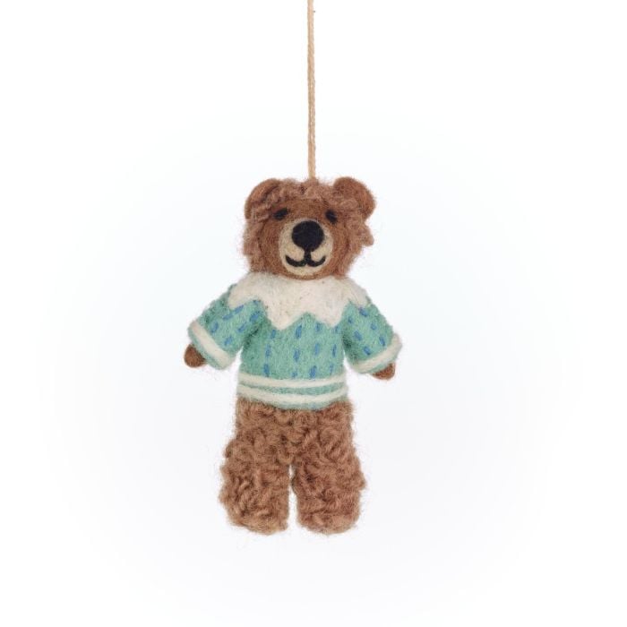 felt so good Handmade Felt Bruce the Bear Hanging Decoration