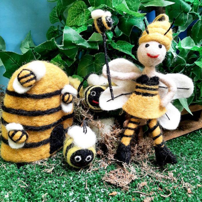 Felt So Good Handmade Felt Bumblebee Fairy Hanging Decoration