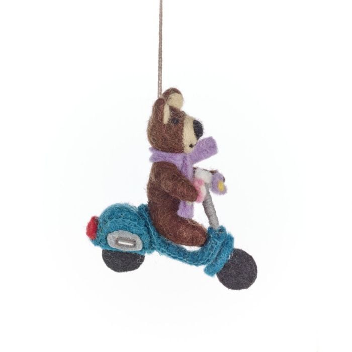 Felt So Good Handmade Felt Buttercup The Bear Hanging Decoration