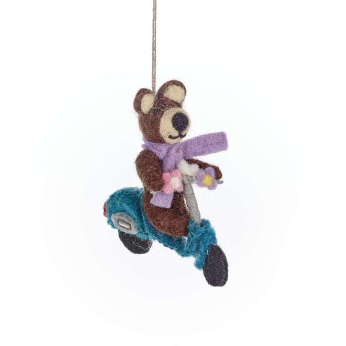 felt so good Handmade Felt Buttercup the Bear Hanging Decoration