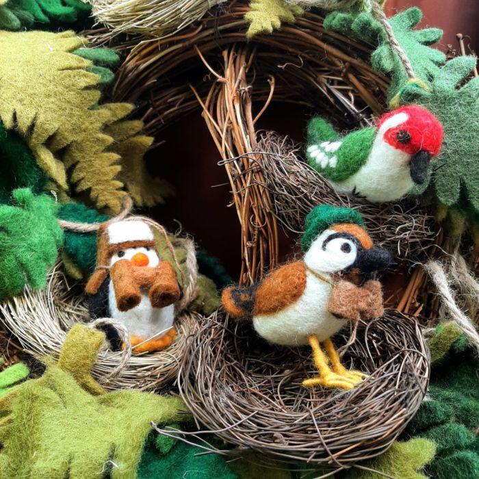 Felt So Good Handmade Felt Byron Bird Watcher Hanging Decoration