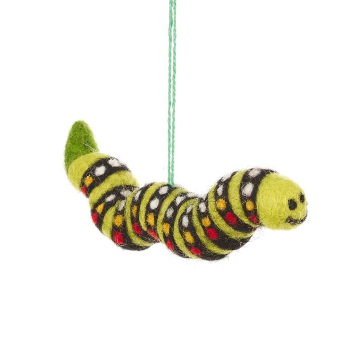 felt so good Handmade Felt Carl the Caterpillar Hanging Decoration