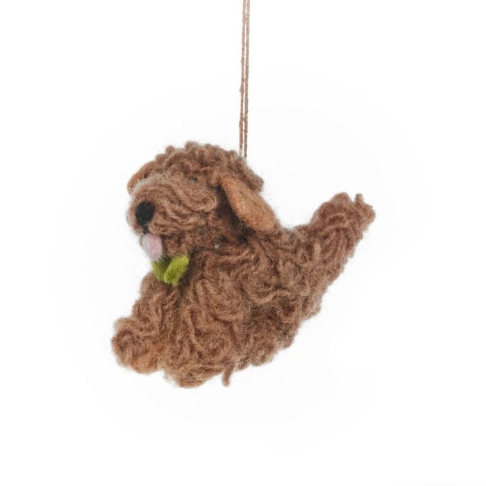 felt so good Handmade Felt Cassie the Cockapoo Hanging Dog Decoration