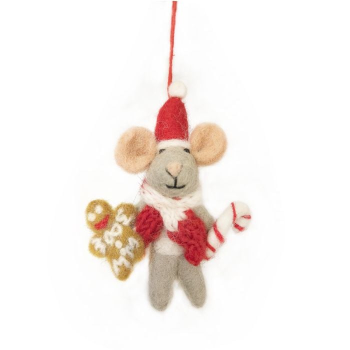 felt so good Handmade Felt Chris Mouse Christmas Mouse Hanging Decoration