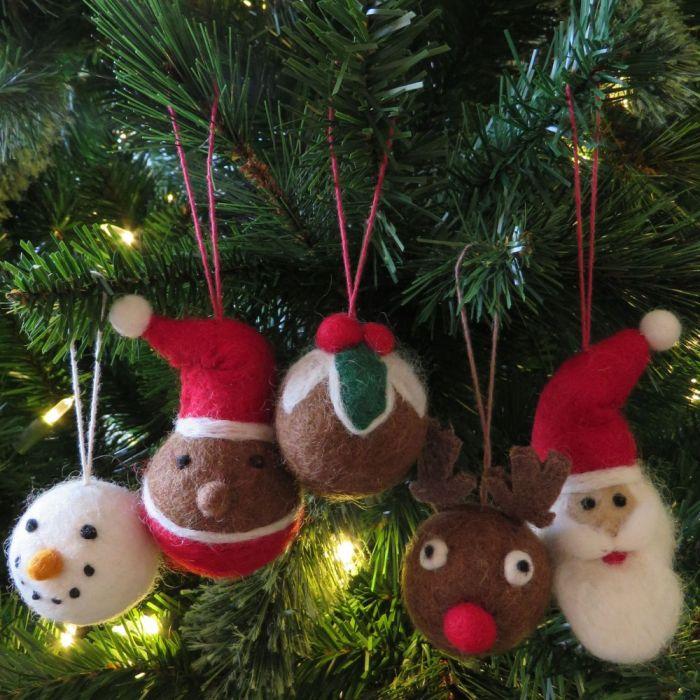 Felt So Good Handmade Felt Christmas Character Baubles Hanging Tree Decorations