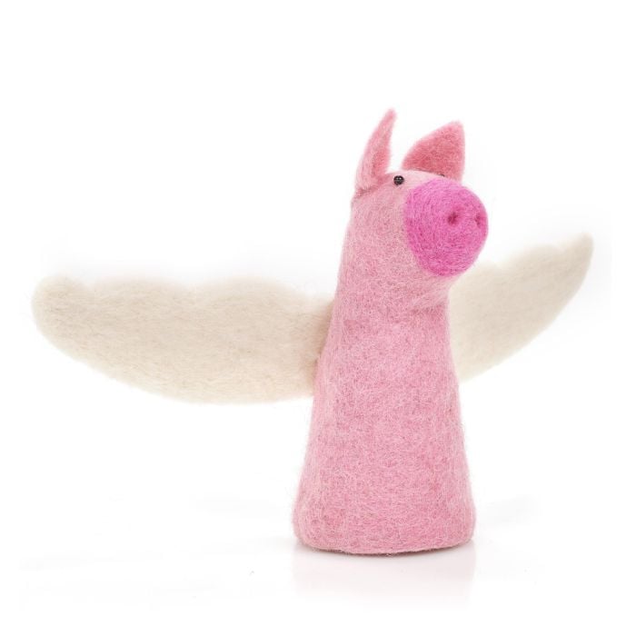 Felt So Good Handmade Felt Christmas Flying Pig Quirky Fantasy Tree Topper Decoration