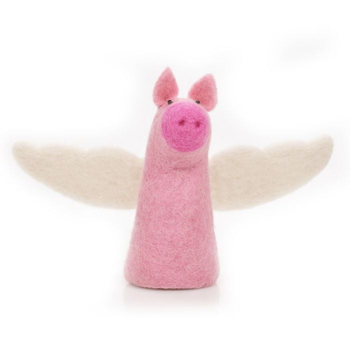 felt so good Handmade Felt Christmas Flying Pig Quirky Fantasy Tree Topper Decoration