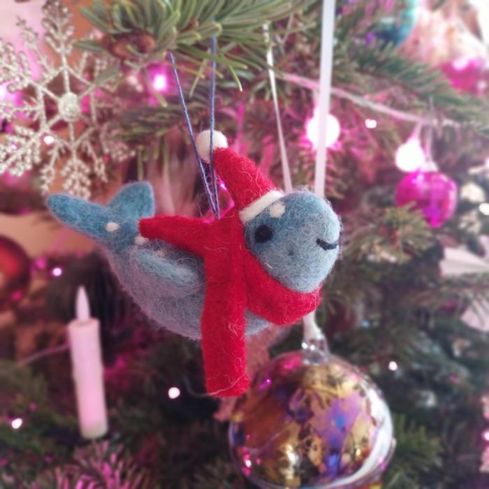 Felt So Good Handmade Felt Christmas Humpback Whale Hanging Sealife Decoration