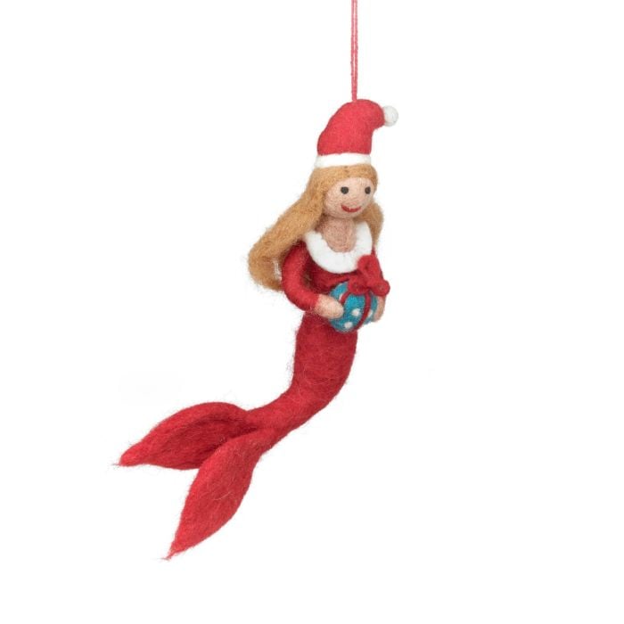 Felt So Good Handmade Felt Christmas Mermaid Hanging Decoration