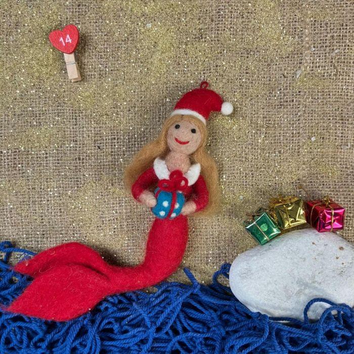 Felt So Good Handmade Felt Christmas Mermaid Hanging Decoration