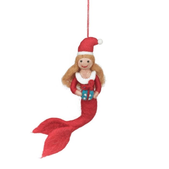 felt so good Handmade Felt Christmas Mermaid Hanging Decoration