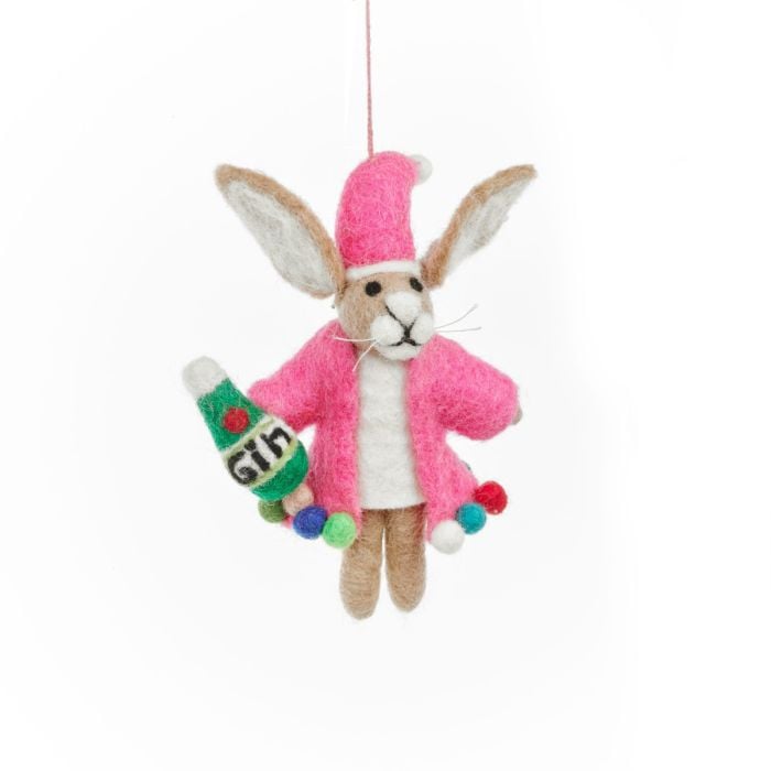 felt so good Handmade Felt Christmas Party Animal Hanging Hare Decoration